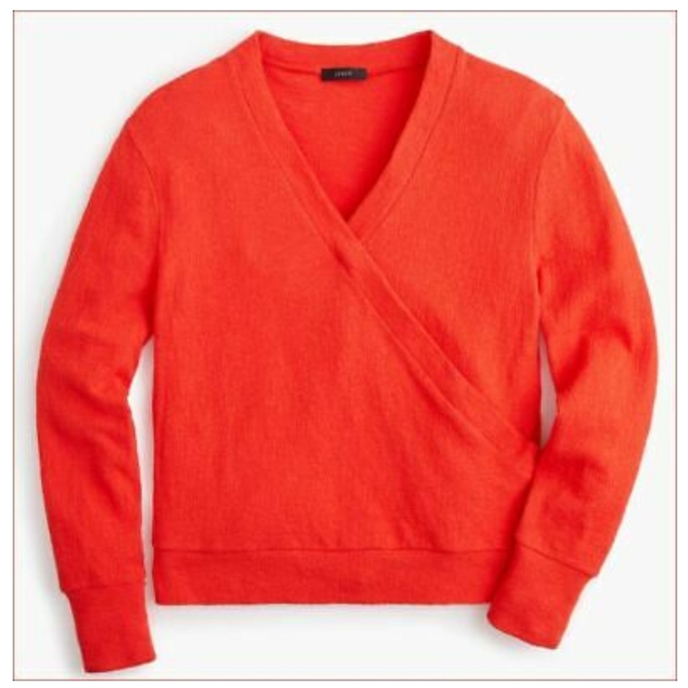 J. Crew Women's Long Sleeve Wrap Top - Bright Orange